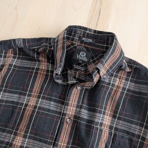VIYELLA Black and Brown Plaid Shirt